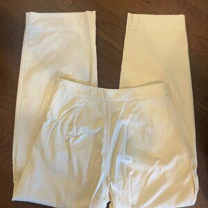 Ali Golden Cream Side Zip High Rise Crop Pants Sz S
